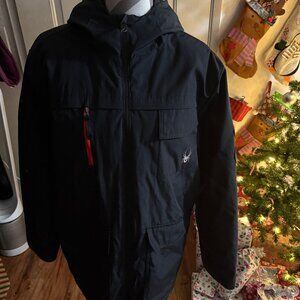 Spyder Insulated Hooded Winter Jacket Coat • Full Zip • Size L